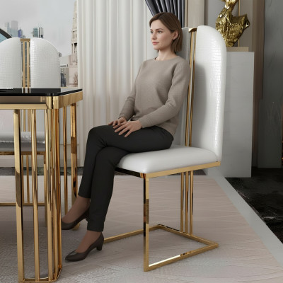Edelstol Stol Iesszëmmer Lieder Stol Still Edelstol Designer Gold