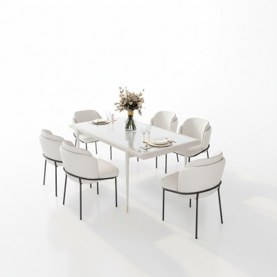 Stull Still Këssen Textil Stoff Garnitur Set Komplett Designer Lehnstuhl 6x