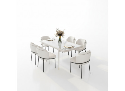 Stull Still Këssen Textil Stoff Garnitur Set Komplett Designer Lehnstuhl 6x