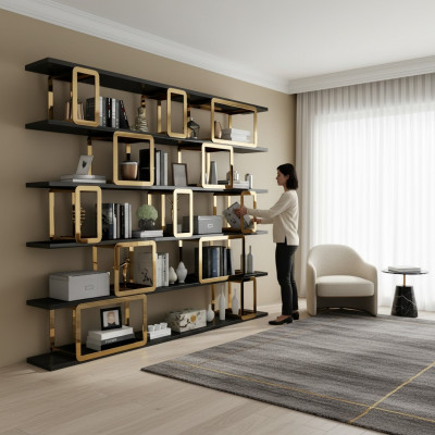 Designer-Schafstrennwand Regaler Wohnzëmmerschiefersystem Büro Miwwele