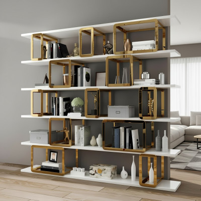 Design Trennwand Regal Wunnzëmmer Schiefen Edelstol Regaler Bicher Schaf Nei