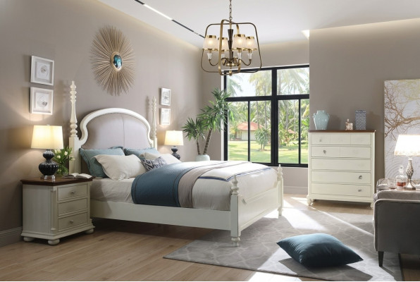 Bett Nuechtvdësch Hocker 4 Deeler Schlofzëmmer Set Design Modern Luxus Better Nei
