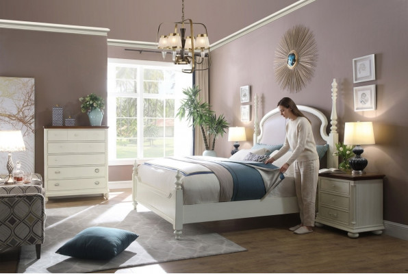 Bett Nuetsdësch Kommode 3 tlg. Schlofzëmmer Set Design Modern Luxus Better Nei