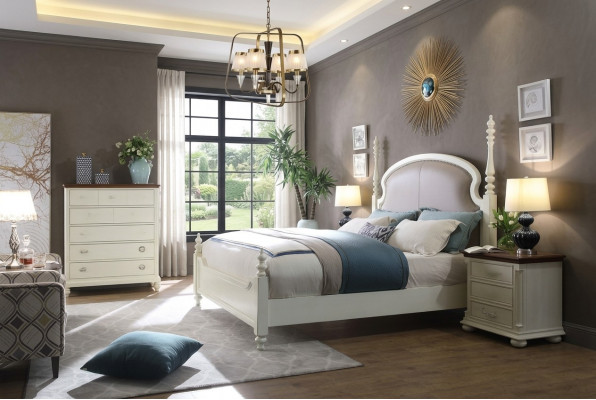 Bett Nuetsdësch Kommode 3 tlg. Schlofzëmmer Set Design Modern Luxus Better Nei