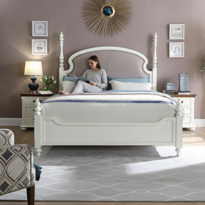 Bett Nuetsdësch 3-Stéck-Schlofkummer Set Design Modern Luxus Better Grupp Holz Nei