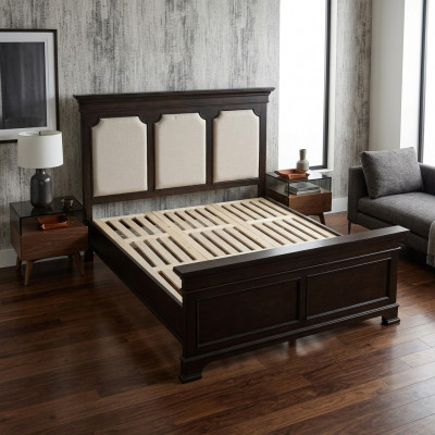 Design Duebelbett Liederbett Better Bett Holz Polster Schlofzëmmer Bestietnes 180x200