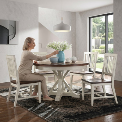 Klassesch Design Ronndësch Ronnen Dësch Holz Dëscher 122x77cm Iesszëmmer Ronn