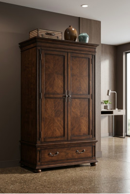 Kleederschaaf antike Stil Schief Echt Holz Schaf Grënnerzäit Braun Echt