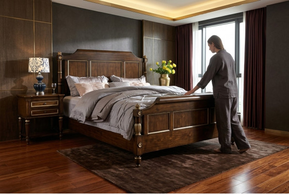 Designer Bett Klassesch Holz Hotel Better Duebel Schlof Zëmmer Luxus 180x200 Nei