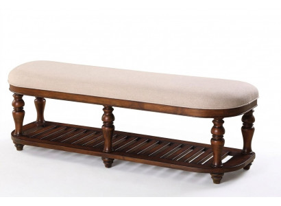 Hocker Polsterhocker Fouss Miwwel Wunnen Sëtzbenken Sëtz Lieder Beige Design Textil