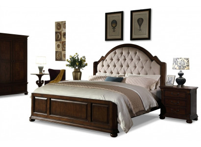 Bett Polsterbett Luxus Duebel Schlofzëmmer Holz Lieder Better Chesterfield Miwwelen