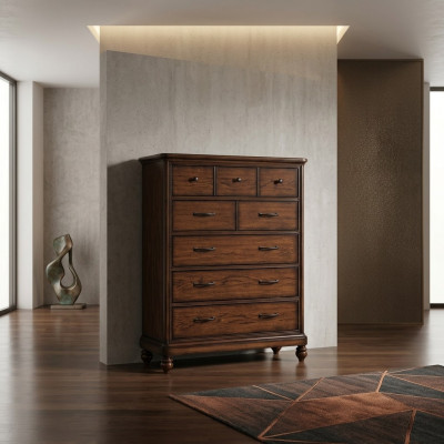 Landhausstil Miwwelen Héich Kommode Schaf Designer Schief Braun Sideboard Nei