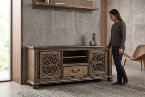 Sideboard Kommod Schuffaalt Vitrinn Wunnzëmmer Holz Buffetschaftschränk Anrichte Nei