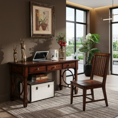 Schreifdësch 2tlg. Set Büro Ariichtung Dësch Holz Design Miwwelen Schaf Computer