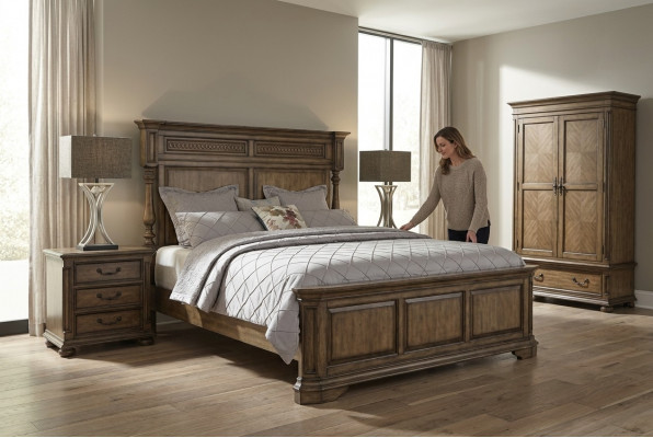 Landhaus Designer Miwwelen Bett duebelt Schlofkummer 180x200cm Better Grënnerzäit
