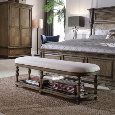Hocker Klassesch Bäistellhocker Ottoman Couch Lieder Stoff Textil Holz Fousshocker