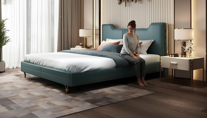Moderne Designer Holzbetter Edelt Möbel Duebel Better Neie Schlofkummer Polster.