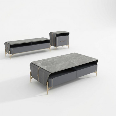 Couchtisch Sideboard 2tlg Wunnzëmmer Dësch Lowboard Miwwelen Schafwänn