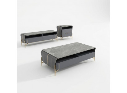 Couchtisch Sideboard 2tlg Wunnzëmmer Dësch Lowboard Miwwelen Schafwänn