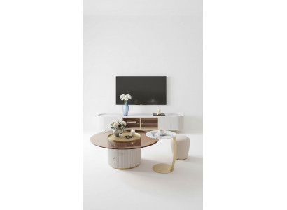 Couchtisch Sideboard zwee Stéck Led Wunnzëmmer Beluecht Miwwelen Dësch