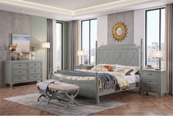 Klassesch Bed 2x Nuetsschrëff 3tlg. Schlofzëmmer Set Better nei Luxus 150x200 Nei