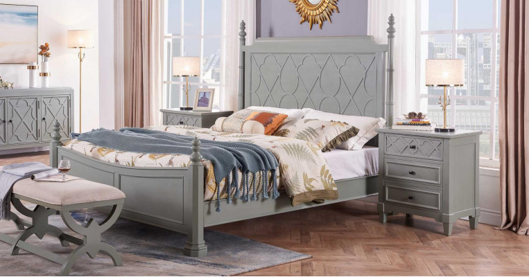 Edel Schlofkummer Set Garnitur Nuetsdësch Kommode Bett Designer Miwwelen Better