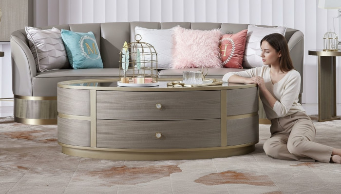 Modernt Sofadësch Dësch Sofa Design Dëscher Dekor Holz Wunnzëmmer Niewendësch