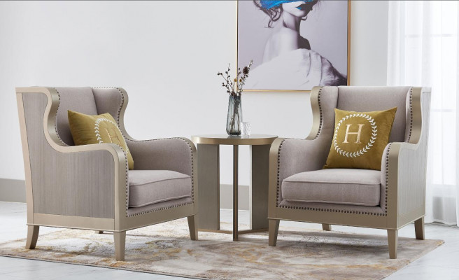 Textil Sëtz 1-Sëtz Sofa Polster Sofas Design Luxus Klassesch Modern Lehnstull