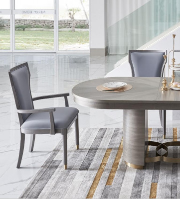 Design Iessdësch Holz Steen Dësch Modern Iessdëscher Miwwelen 221x95 Dëscher