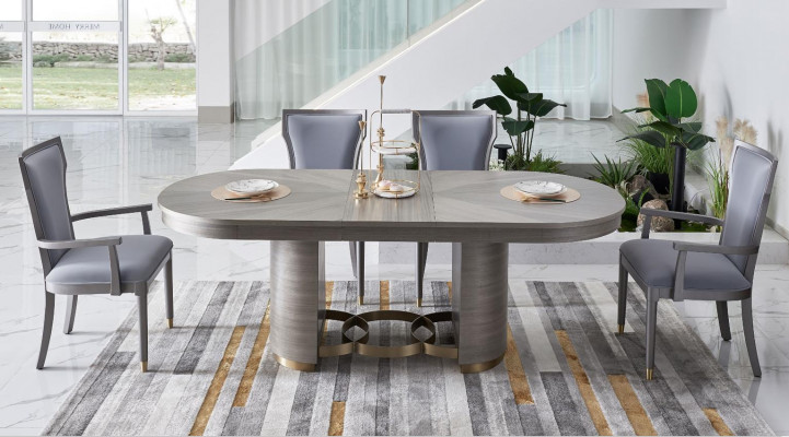Design Iessdësch Holz Steen Dësch Modern Iessdëscher Miwwelen 221x95 Dëscher