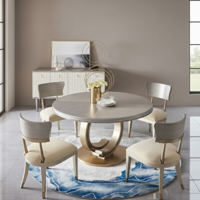 Design Ronn Dësch 4x Still Iesszëmmer Sëtz Ronn Dëscher Garnitur Holz
