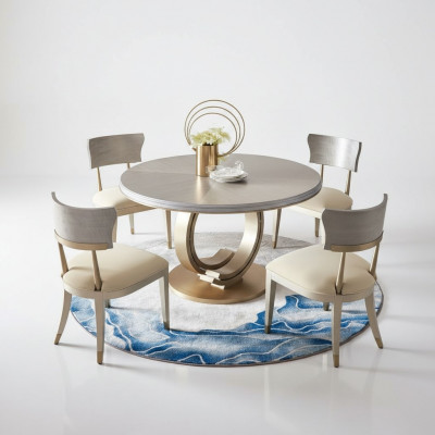 Design Ronn Dësch 4x Still Iesszëmmer Sëtz Ronn Dëscher Garnitur Holz