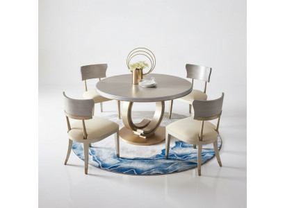 Design Ronn Dësch 4x Still Iesszëmmer Sëtz Ronn Dëscher Garnitur Holz