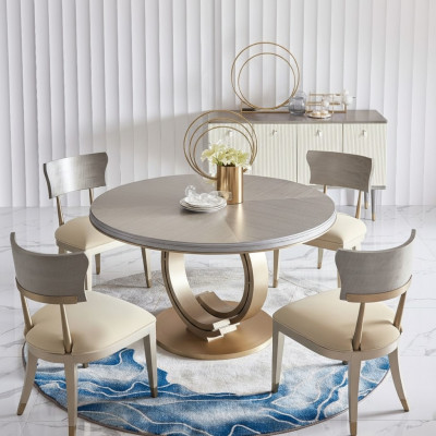 Designer Iessdësch Luxus Iesszëmmer Dëscher, Polster, Holz, Edelstol Dësch, Ronn.