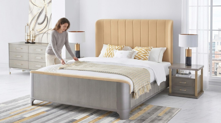 Bett 2x Nuetsdësch 3tlg. Schlofkummer Set Better nei Luxus Modern 180x200 Zëmmer