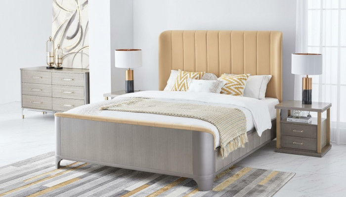 Bett 2x Nuetsdësch 3tlg. Schlofkummer Set Better nei Luxus Modern 180x200 Zëmmer