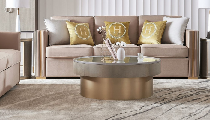 Modernen Dësch Couchtisch Bäistelltisch Sofa Design Wunnzëmmer Edelstol