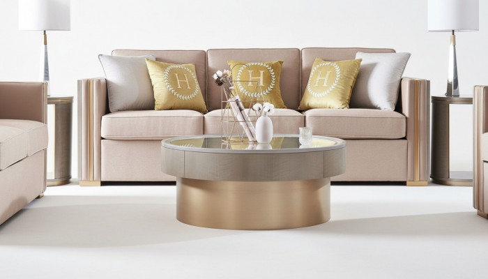 Modernen Dësch Couchtisch Bäistelltisch Sofa Design Wunnzëmmer Edelstol