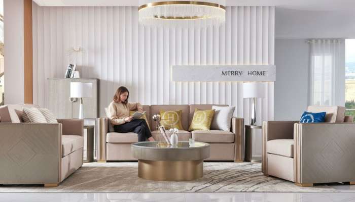 Designer Couch Sëtz Polster 3+1 Sëtzer Beige Edelstol Garnitur Sofa Samett Nei
