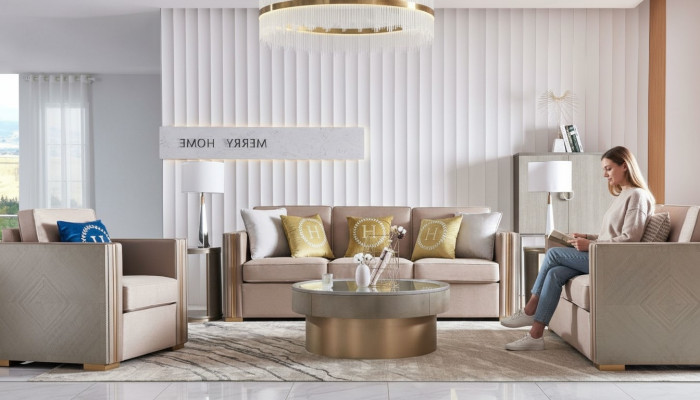 Sofagarnitur Polster 311 Sëtzer Set Design Sofaen Canapéë Textil Modern Garnitur