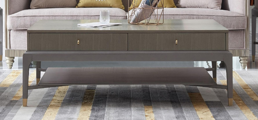 Klassesche Dësch Kaffisdësch Säitentësch Design Divan Wunnzëmmer Holz