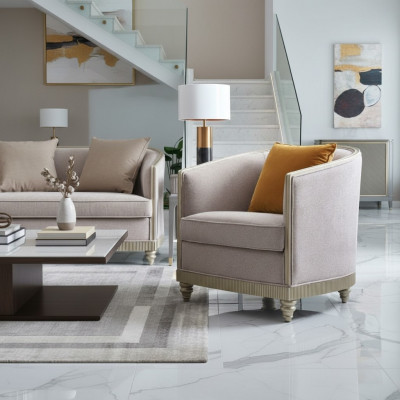 Fotell Design Canapé Sofa Relax Textil Lounge Club Polster Sëtzer Luxus Eenzelsëtz.