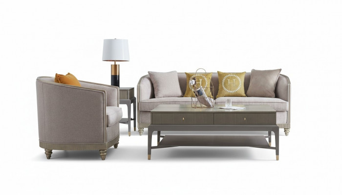 Canapé-Set Polster 3+1 Sëtz Set Design Sofas Canapéen Textil Modern Garnituren