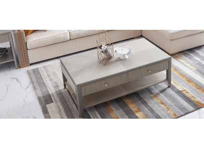 Klassesche Luxus Designer Dësch Deko Sofa Wunnzëmmer Dësch Bäistell.