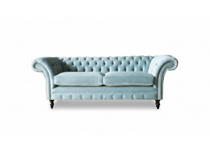 Chesterfield Canapé Këssen Lieder Sofa 3 Sëtzen Klassesch Canapéen