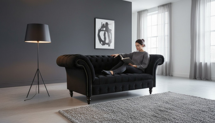 Chesterfield Zwëschesëtz Sofa 2 Sëtzer Klassesch Nei Couchen Sofas Polster Nei