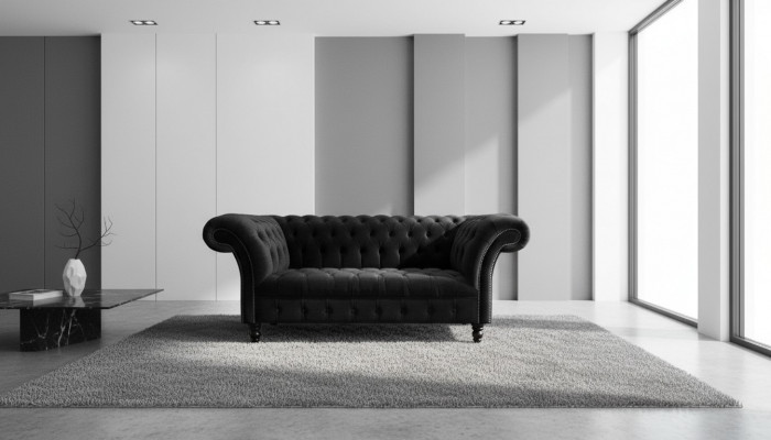 Chesterfield Zwëschesëtz Sofa 2 Sëtzer Klassesch Nei Couchen Sofas Polster Nei
