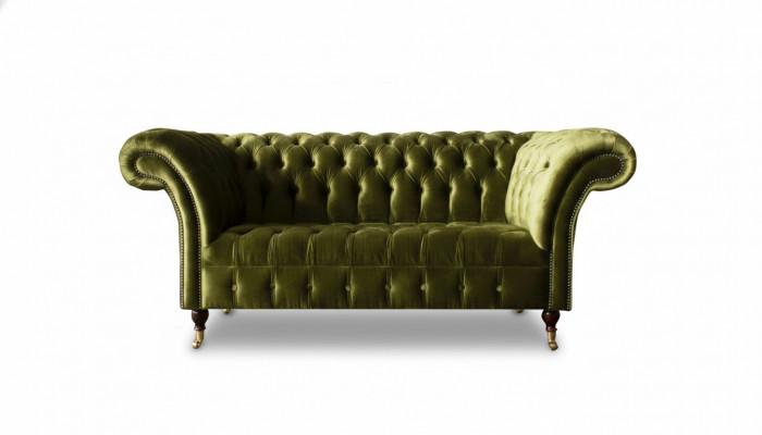 Canapé Zweesëtzer 2 Sëtzer Klassesch Polster Nei Couchen Chesterfield Sofa Nei