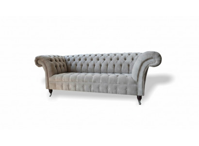 Sofa 3 Sëtzer Wunnlandschaft Sofas Polster Garnitur Stoff Chesterfield