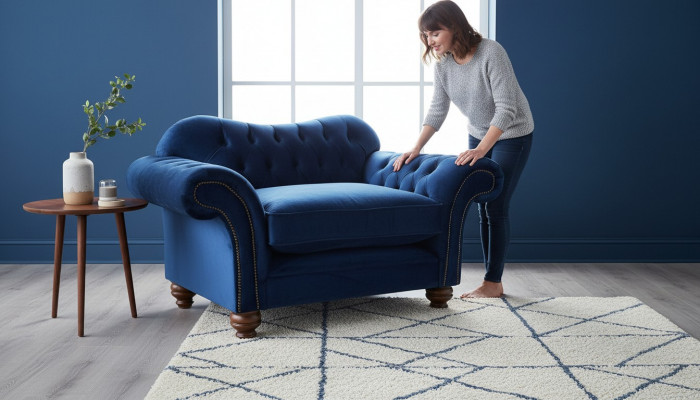 Ohrensessel Fauteuil Fernseh Design Polster Sofa Canapé Chesterfield Textil Bloéier